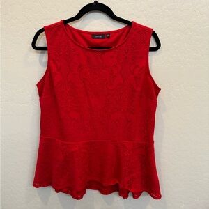 Red peplum top